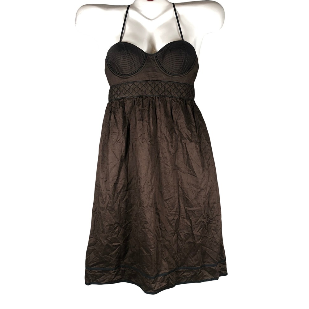 Proenza Schouler for Target Dress Womens 9 Brown Quilted Bustier Halter Empire